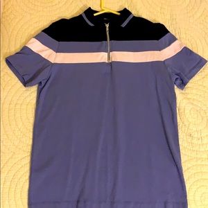 ASOS DESIGN skinny polo shirt with zipper neck.